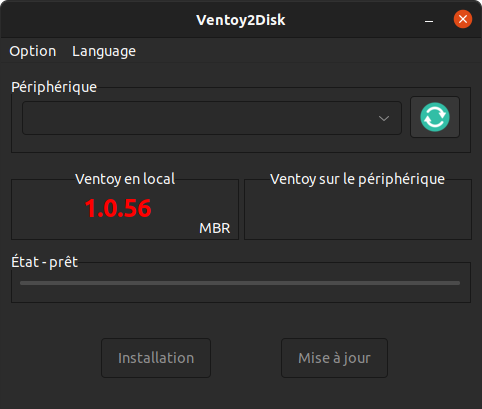 "Image du GUI de Ventoy abscente"